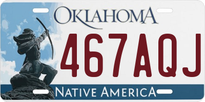 OK license plate 467AQJ
