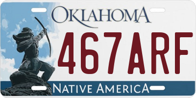 OK license plate 467ARF