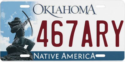 OK license plate 467ARY