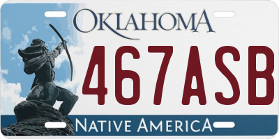 OK license plate 467ASB