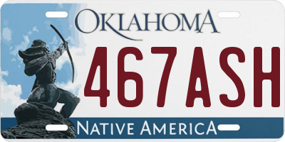 OK license plate 467ASH