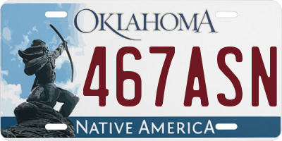 OK license plate 467ASN