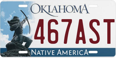 OK license plate 467AST