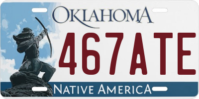 OK license plate 467ATE