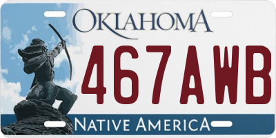 OK license plate 467AWB