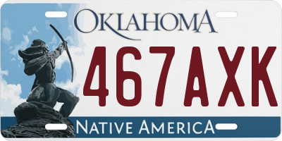 OK license plate 467AXK