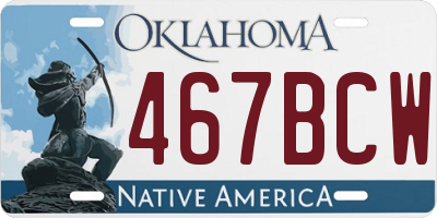 OK license plate 467BCW