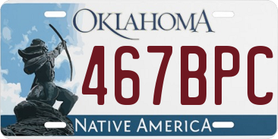 OK license plate 467BPC