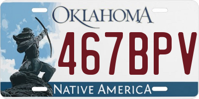 OK license plate 467BPV