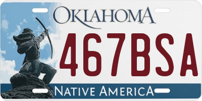 OK license plate 467BSA