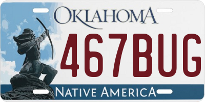 OK license plate 467BUG