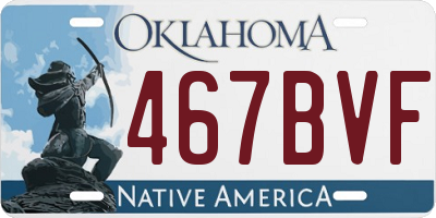 OK license plate 467BVF