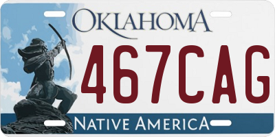 OK license plate 467CAG