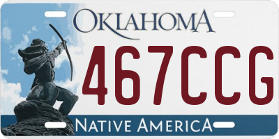 OK license plate 467CCG