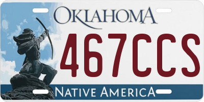 OK license plate 467CCS