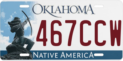OK license plate 467CCW