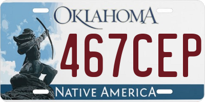 OK license plate 467CEP