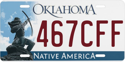 OK license plate 467CFF