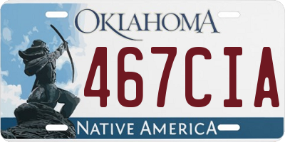 OK license plate 467CIA