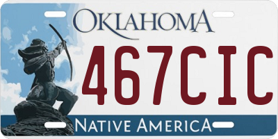 OK license plate 467CIC