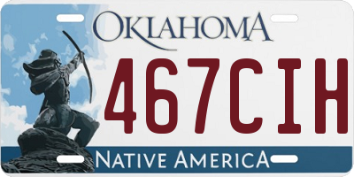 OK license plate 467CIH