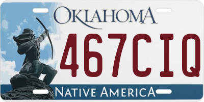 OK license plate 467CIQ