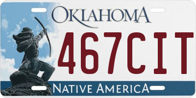 OK license plate 467CIT