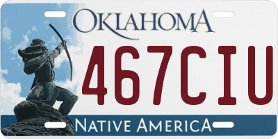 OK license plate 467CIU