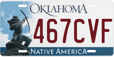 OK license plate 467CVF