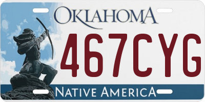 OK license plate 467CYG