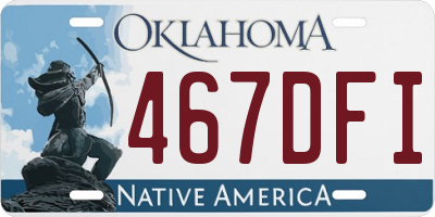 OK license plate 467DFI