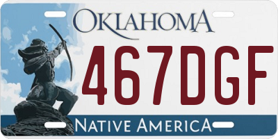 OK license plate 467DGF