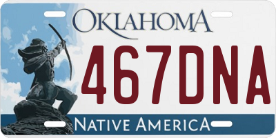 OK license plate 467DNA