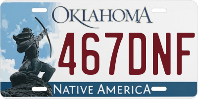 OK license plate 467DNF