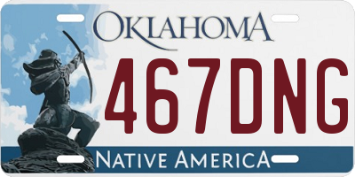 OK license plate 467DNG