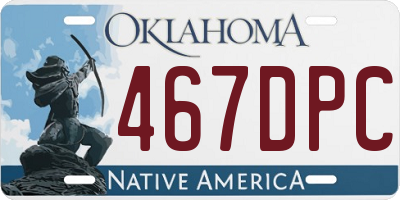 OK license plate 467DPC