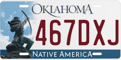 OK license plate 467DXJ
