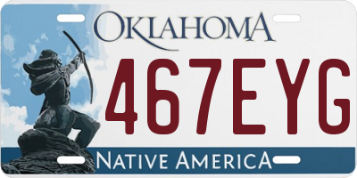 OK license plate 467EYG