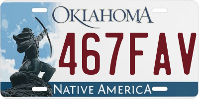 OK license plate 467FAV