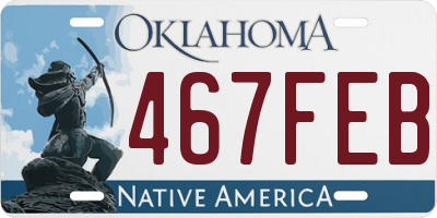 OK license plate 467FEB