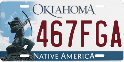 OK license plate 467FGA