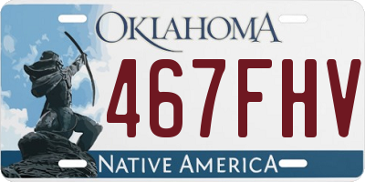 OK license plate 467FHV