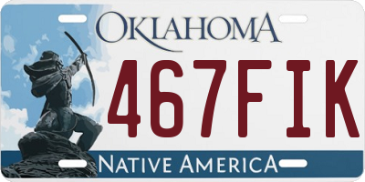 OK license plate 467FIK