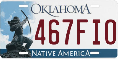 OK license plate 467FIO