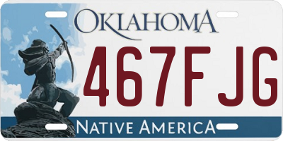 OK license plate 467FJG
