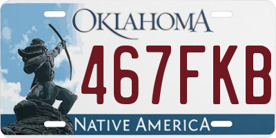 OK license plate 467FKB