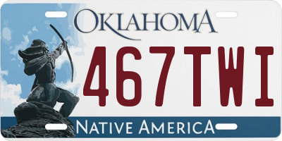 OK license plate 467TWI
