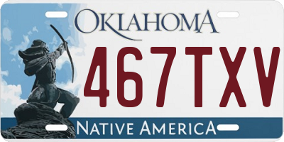 OK license plate 467TXV