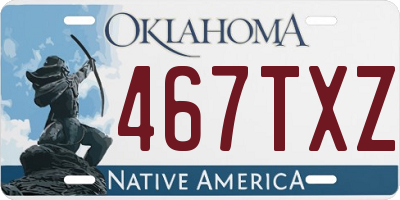 OK license plate 467TXZ
