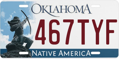 OK license plate 467TYF